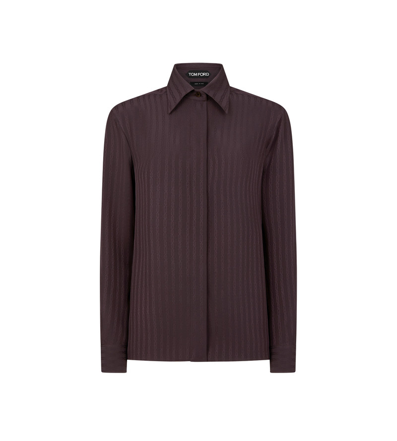 STRIPED WHITNEY FLUID SILK SHIRT 1
