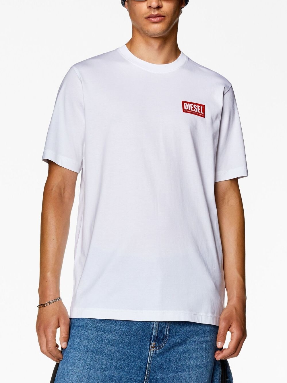 logo-patch cotton T-shirt - 3