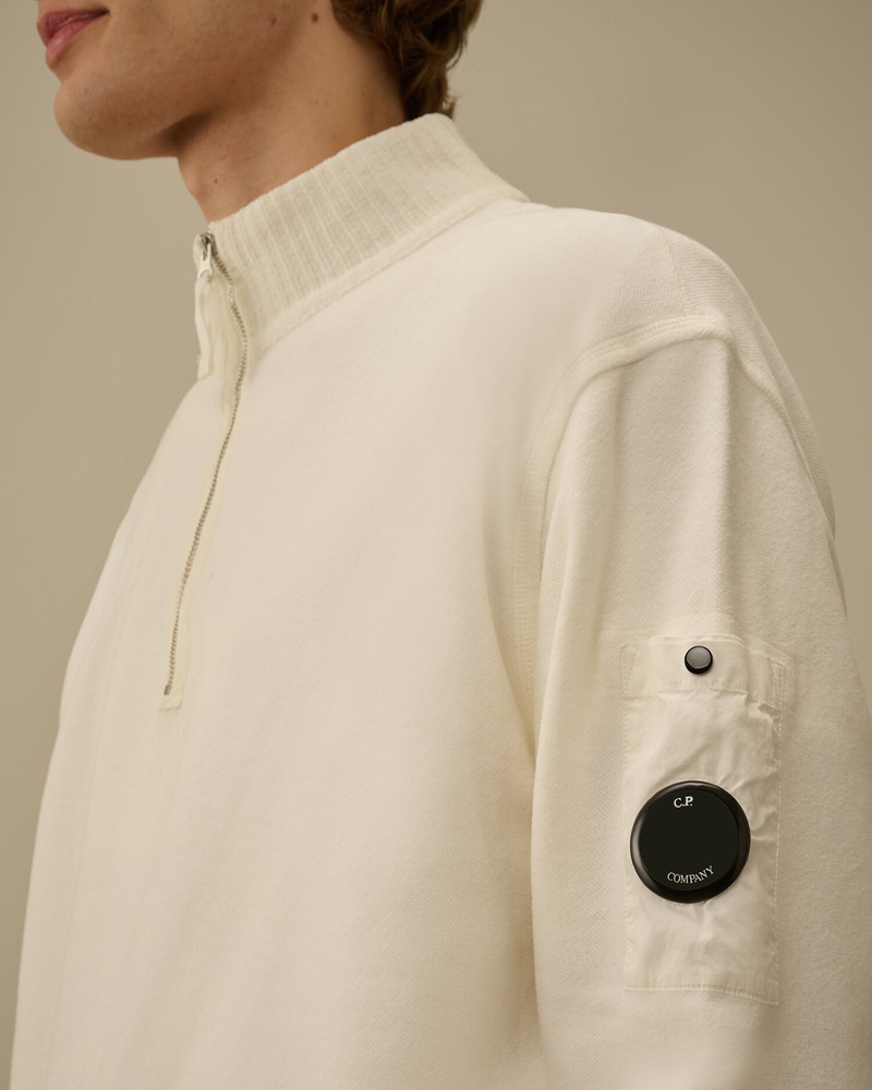 Brushed Emerized Diagonal Fleece Half Zip Lens Sweatshirt 5