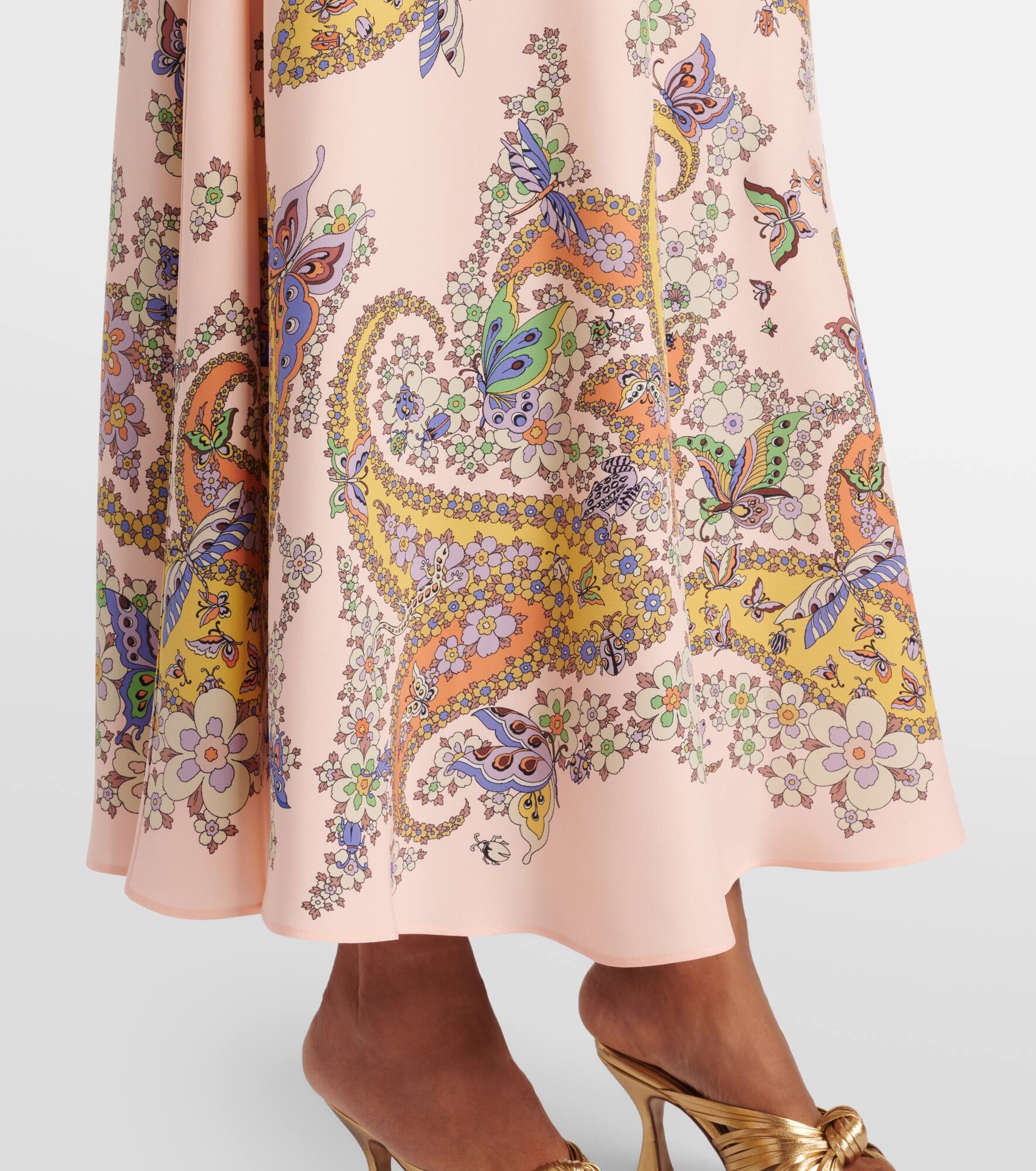 Paisley silk crêpe de chine maxi skirt - 5