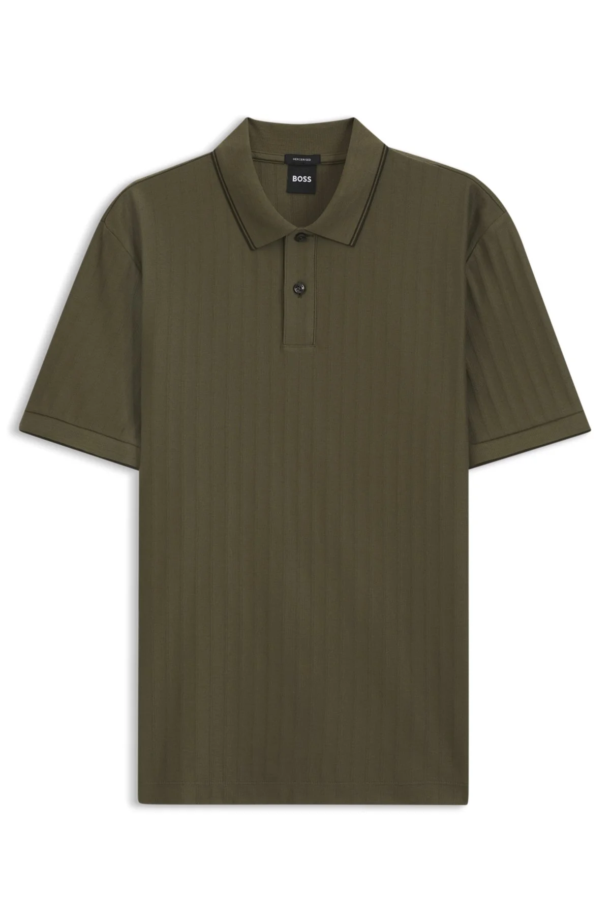 STRIPED COTTON POLO SHIRT WITH TIPPING - 1
