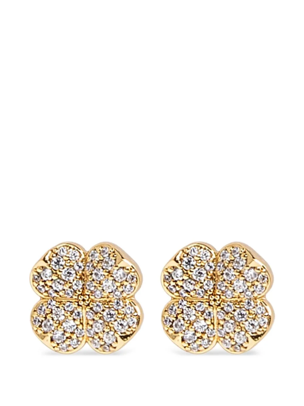 crystal-embellished flower-shaped earrings - 1