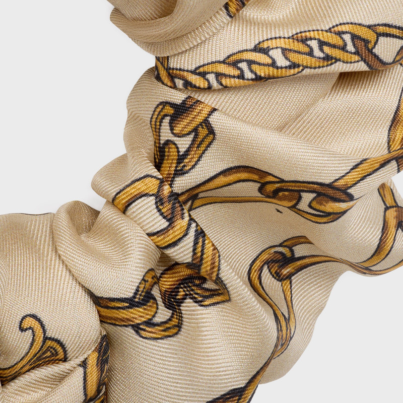 Celine Chains Bow Scrunchy in Silk 3