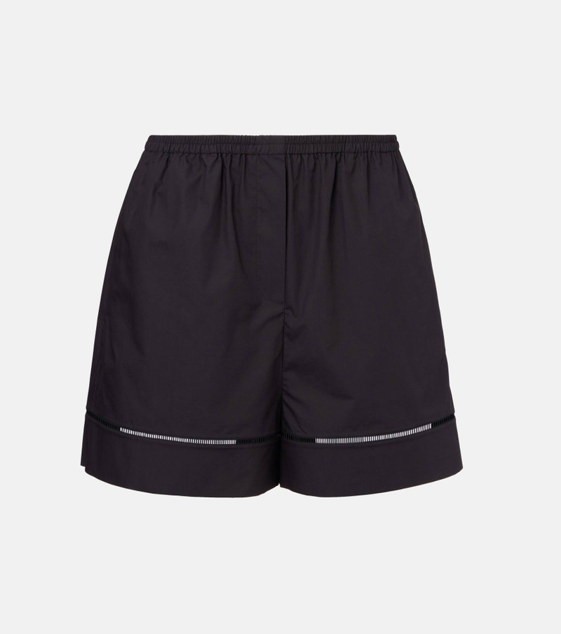 Embroidered cotton poplin shorts 1