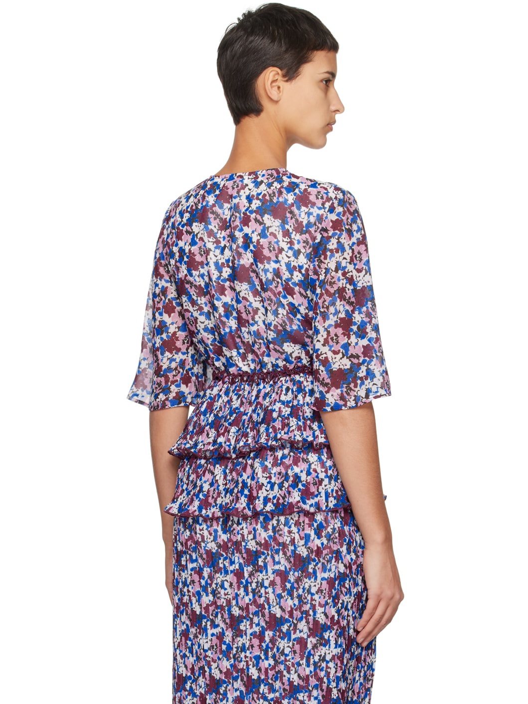 Multicolor Pleated Blouse - 3