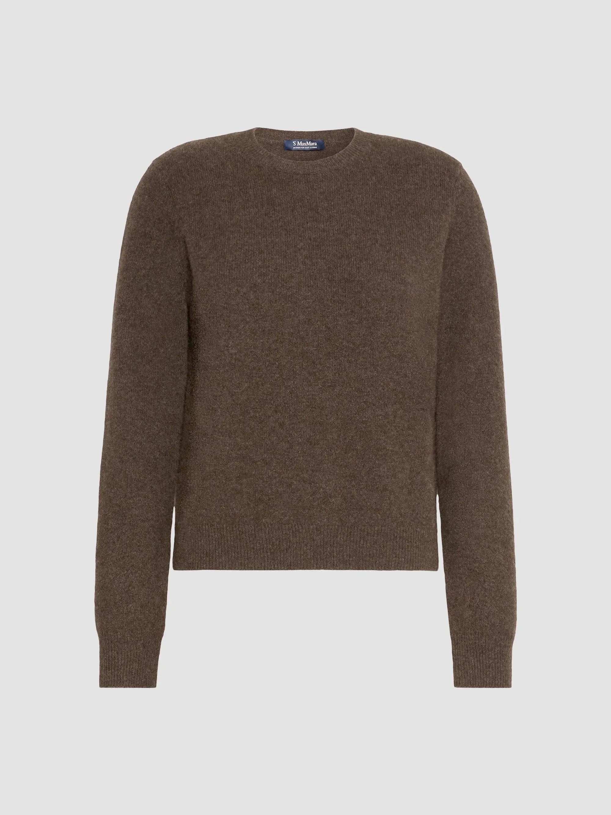 Women's Yak Yarn Crew Neck Sweater - Brown - 1
