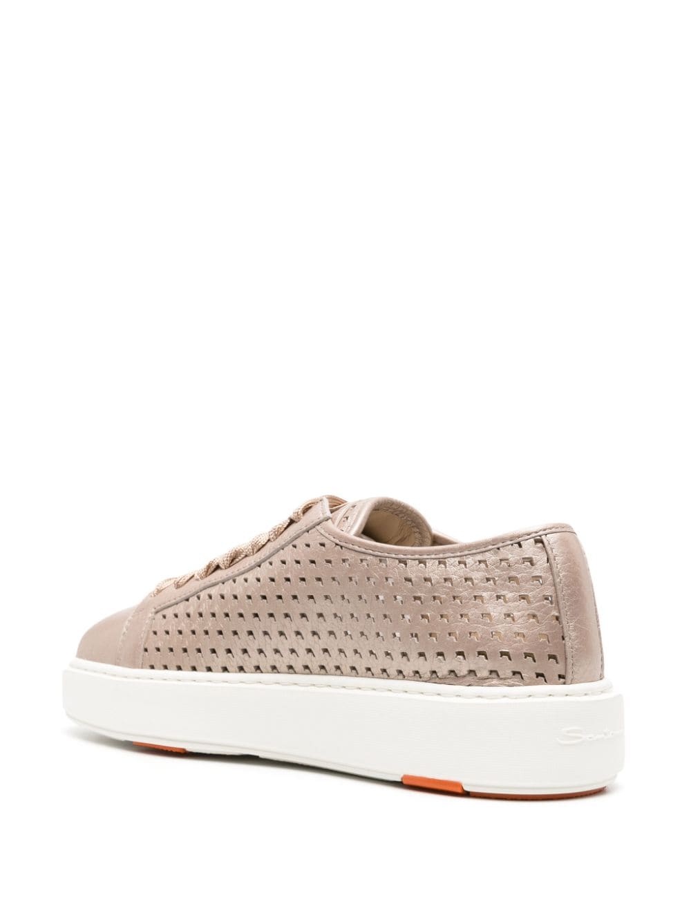 perforated leather sneakers - 3