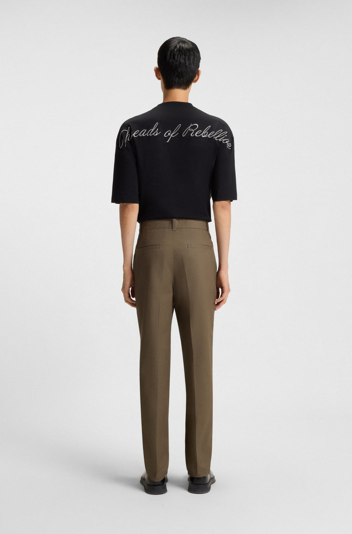 SLIM-FIT CHINOS IN MERCERISED COTTON TWILL - 4
