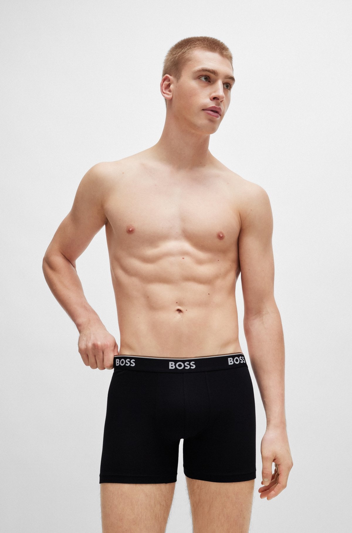 THREE-PACK OF STRETCH-COTTON BOXER BRIEFS WITH LOGO WAISTBANDS - 7