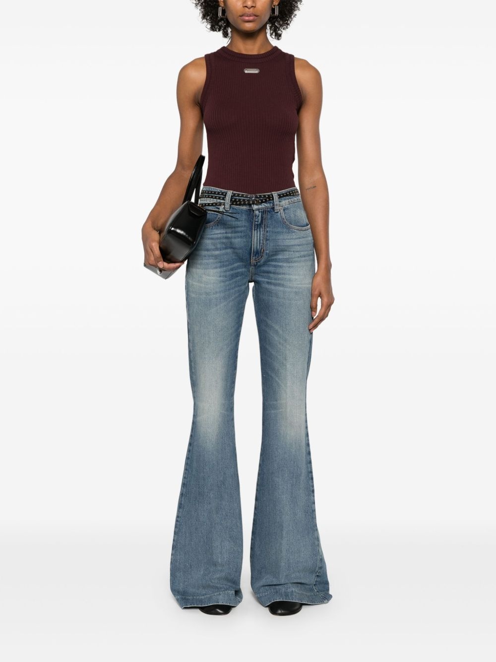 mid-rise flared jeans - 2