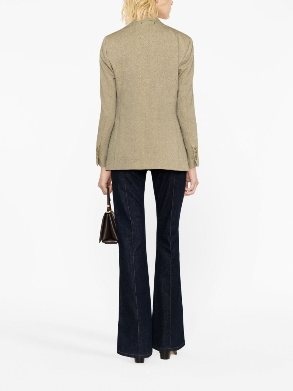 jacquard double-breasted blazer - 3