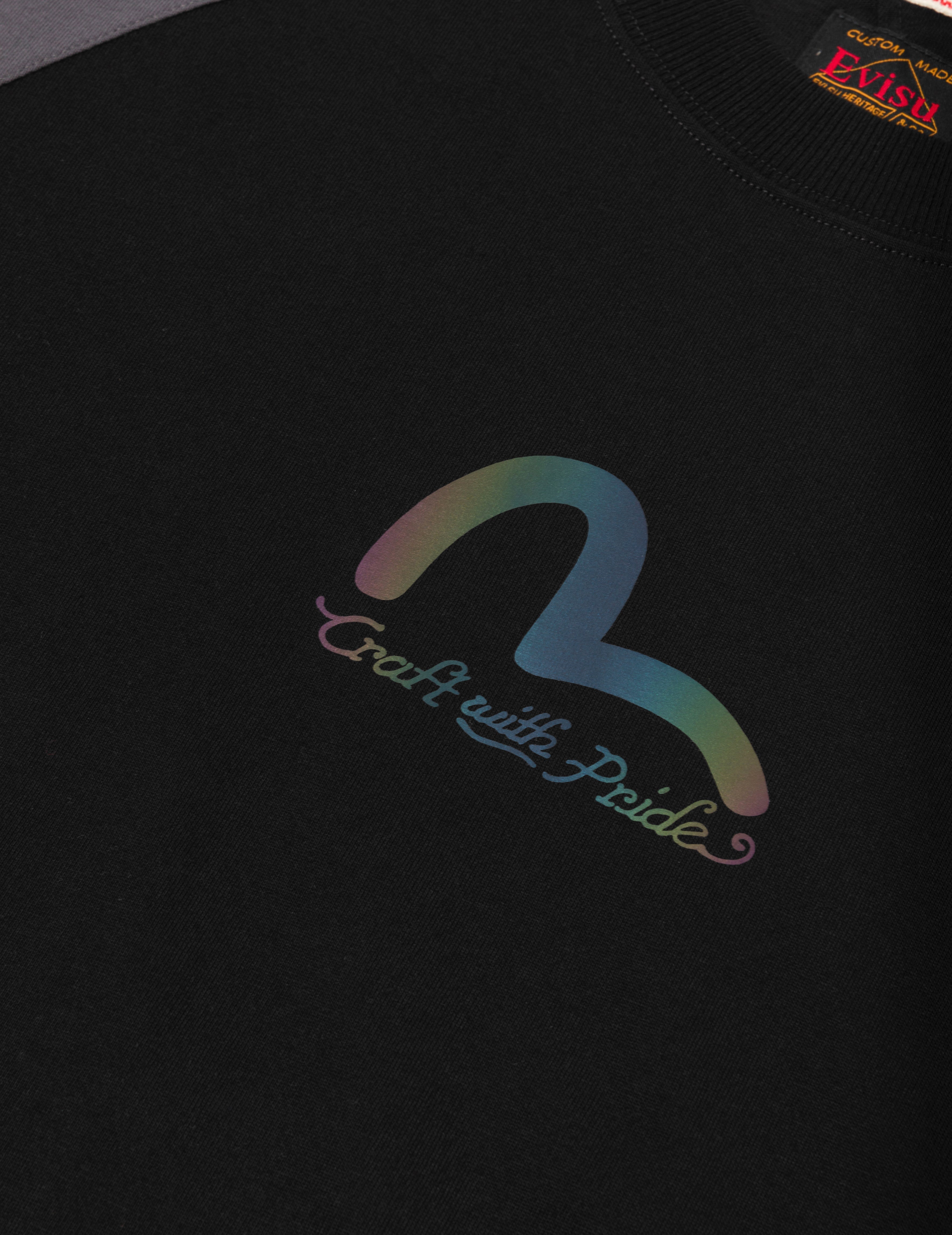 Panel Blocking with Colorful Logo Print Loose Fit T-Shirt - 5