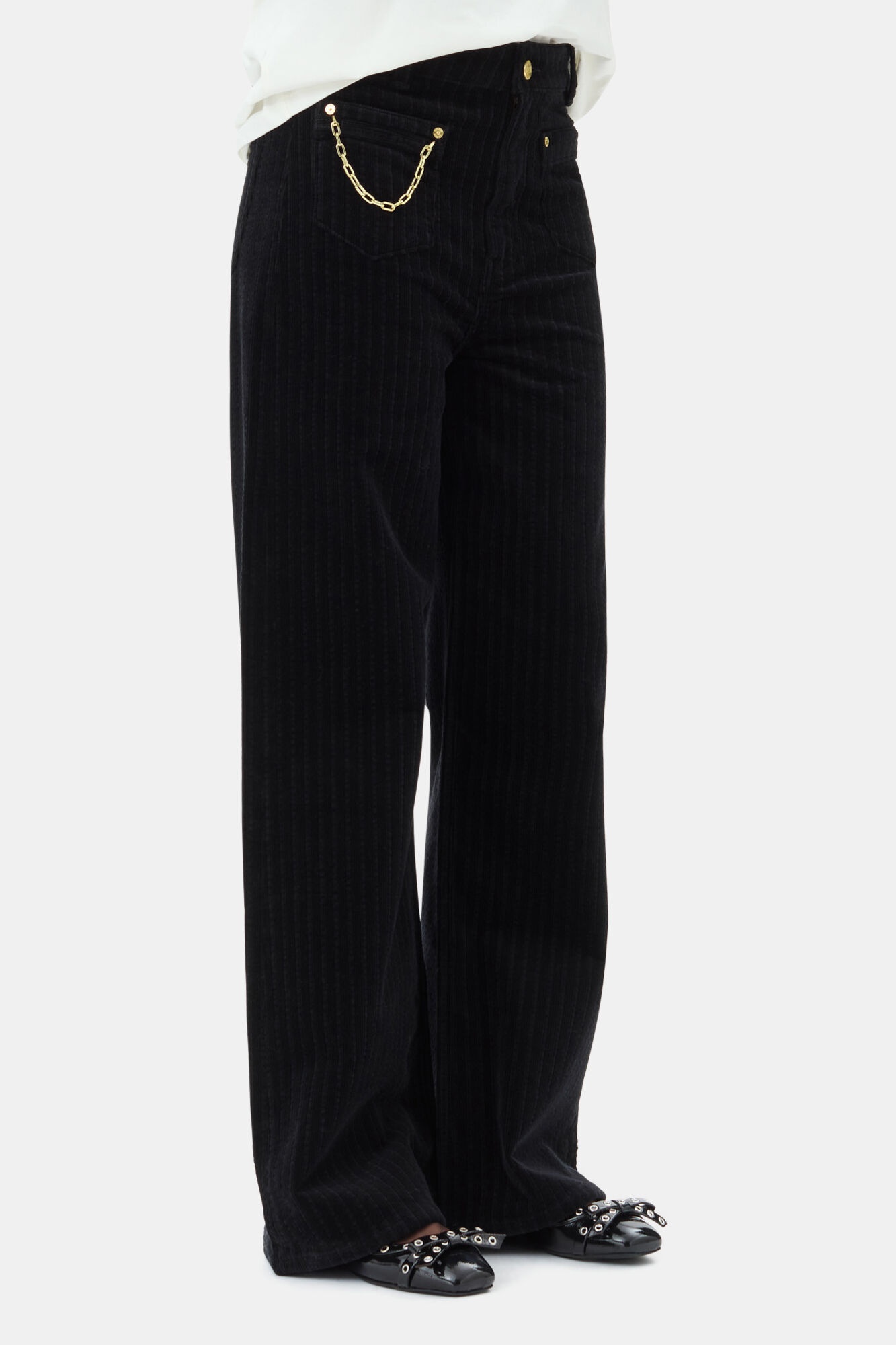 BLACK CORDUROY MAGNY PANTS - 3