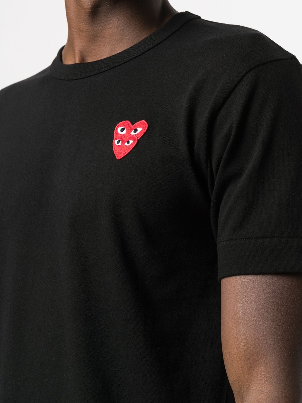 heart-embroidered crew-neck T-shirt - 5