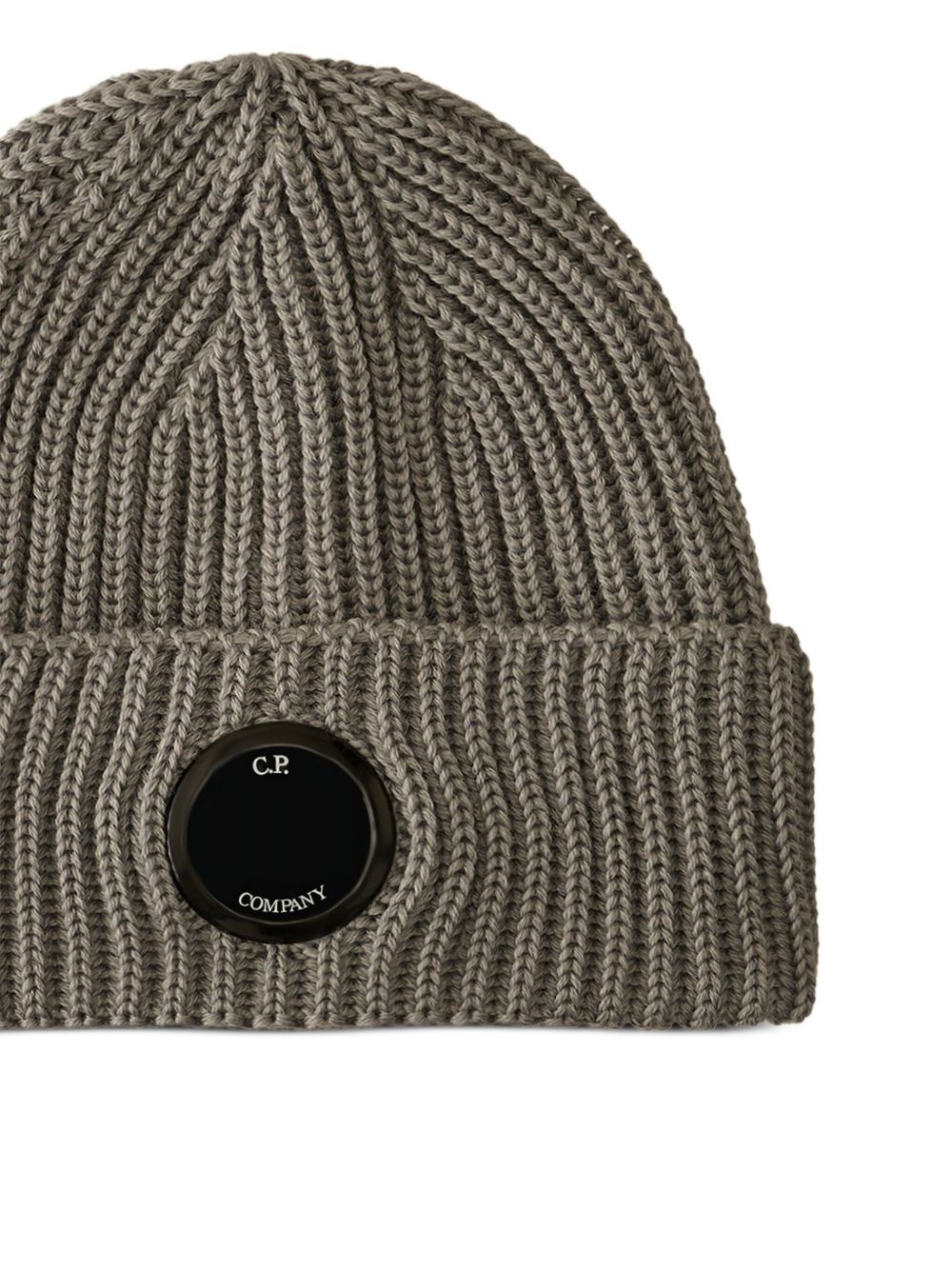 ribbed-wool lens-detail beanie hat - 2