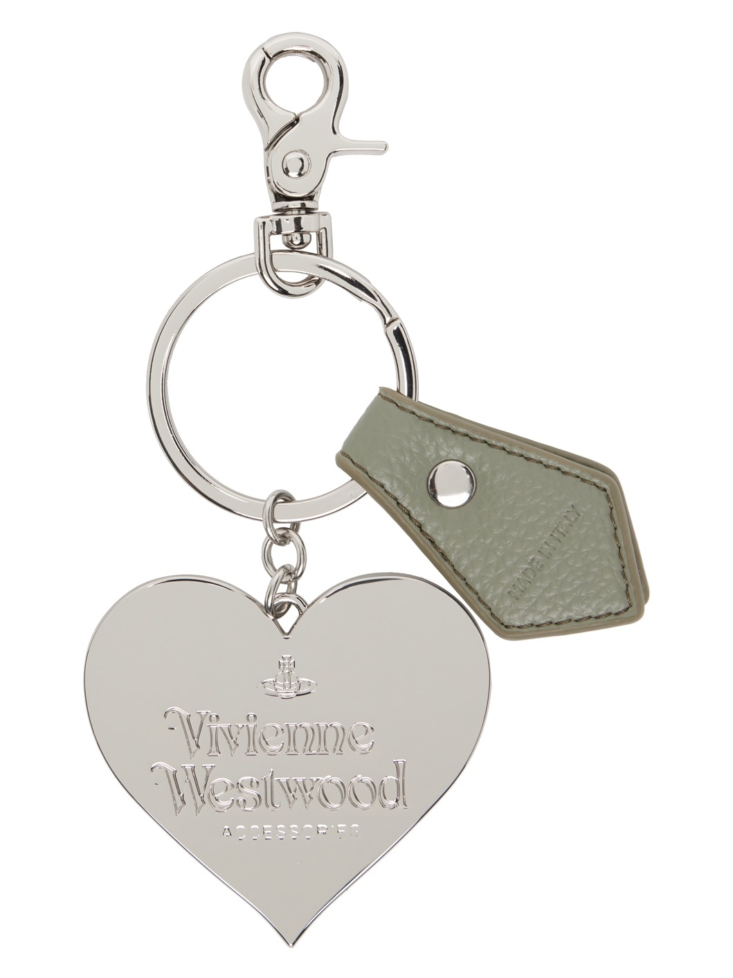 Silver Re-Vegan Mirror Heart Orb Keychain - 2