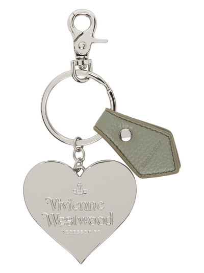 Vivienne Westwood Silver Re-Vegan Mirror Heart Orb Keychain outlook