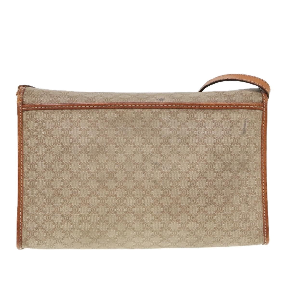 CELINE Macadam Canvas Shoulder Bag Pvc Beige - 3