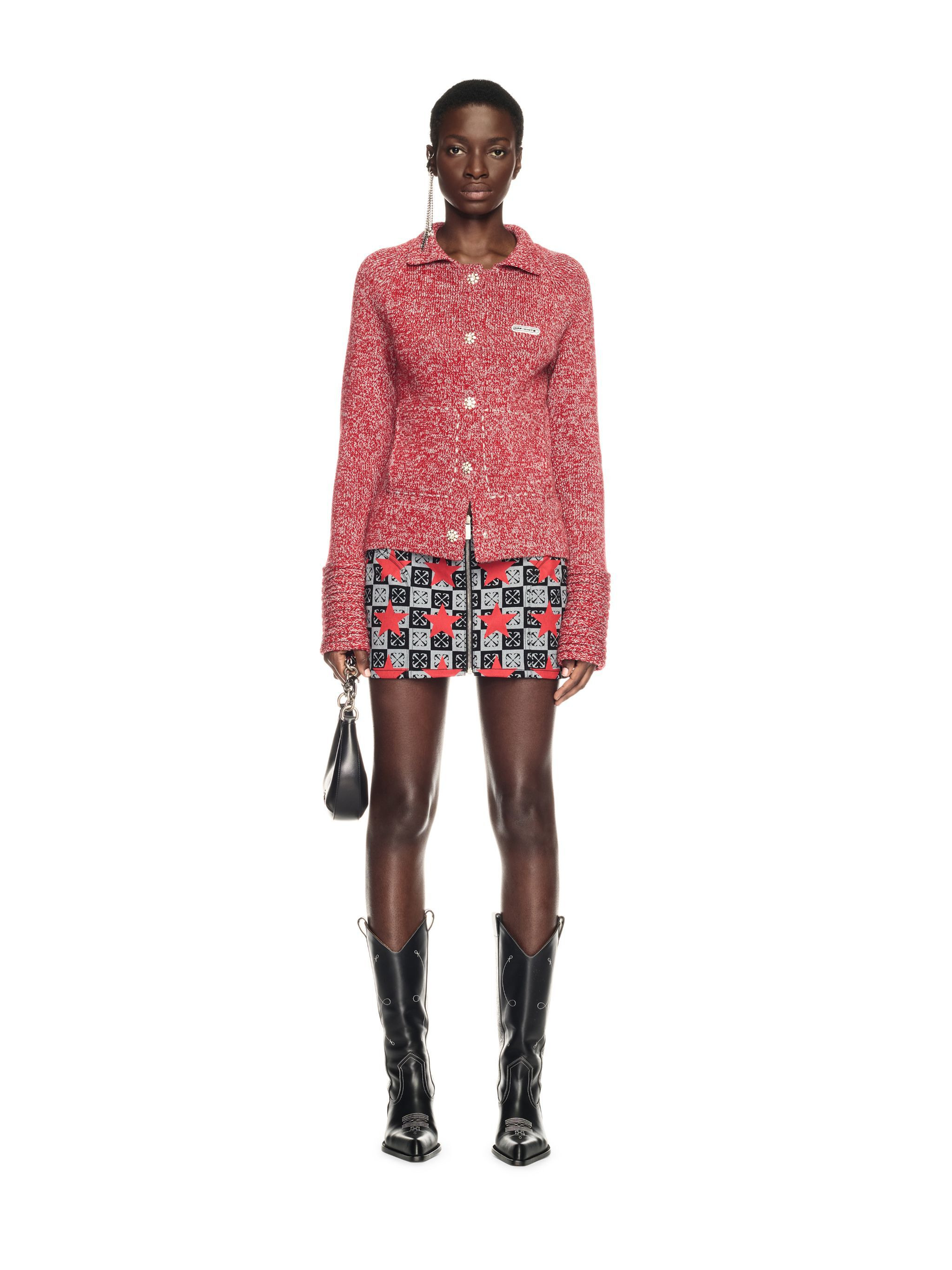 Red Blend Knit Jacket - 2