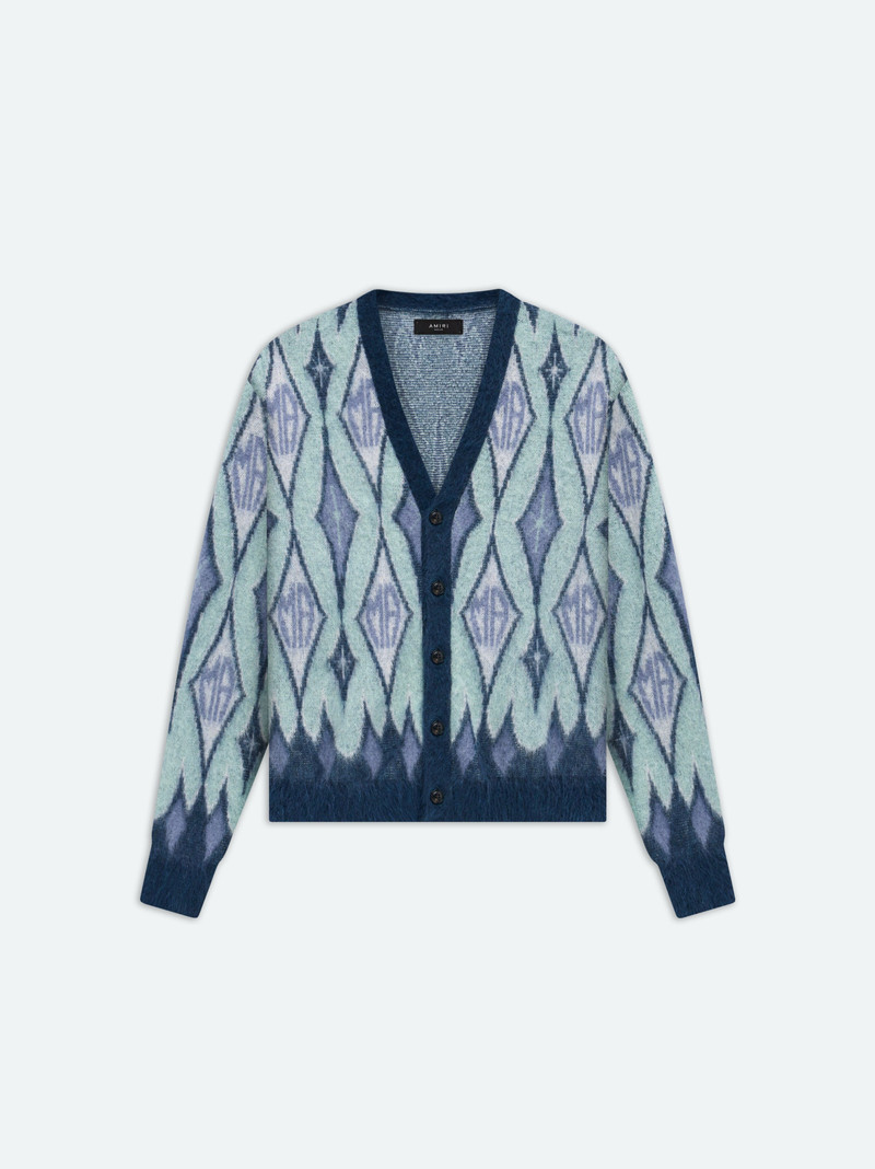 ARGYLE MOHAIR CARDIGAN - 1