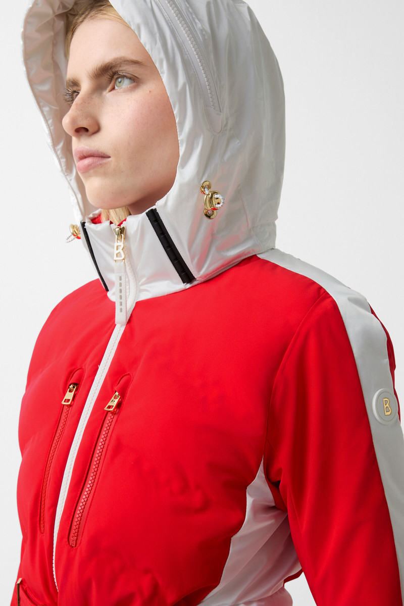 Kira quilted jacket in Red/White 8