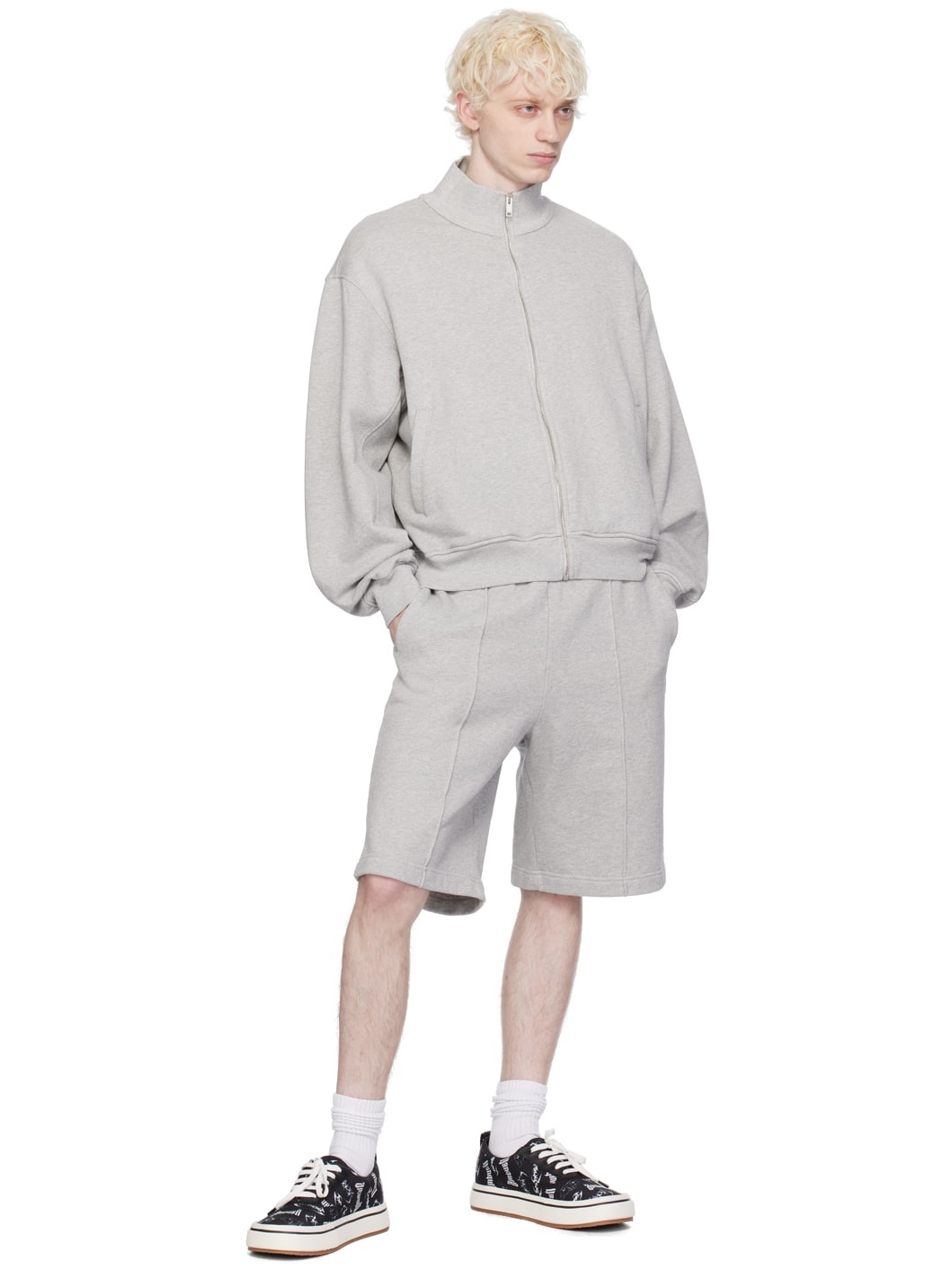Gray Pinched Seam Shorts - 4