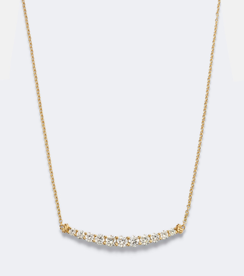 Petite Pavé 18kt gold necklace with diamonds 4