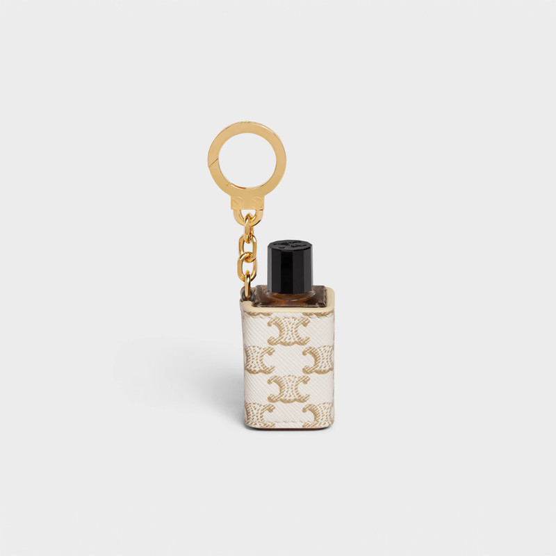 Miniature Perfume Holder Charm in Triomphe Canvas and calfskin 5
