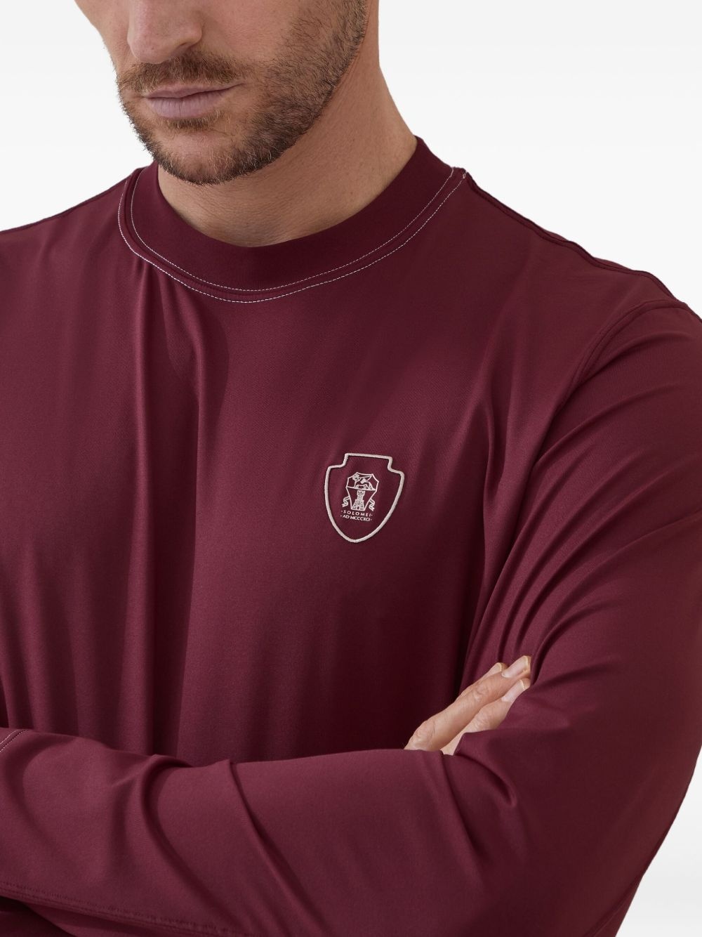 logo-embroidered long-sleeve T-shirt - 6
