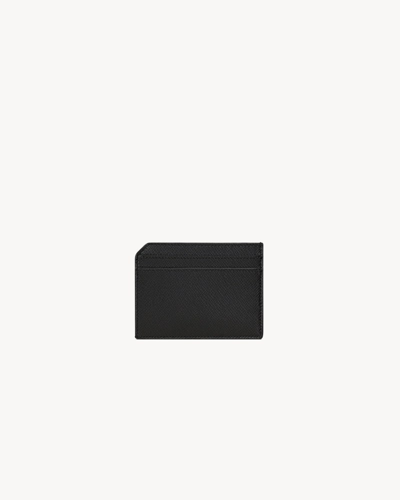SAINT LAURENT SAINT LAURENT PARIS OPEN CARD CASE IN COATED BARK LEATHER outlook