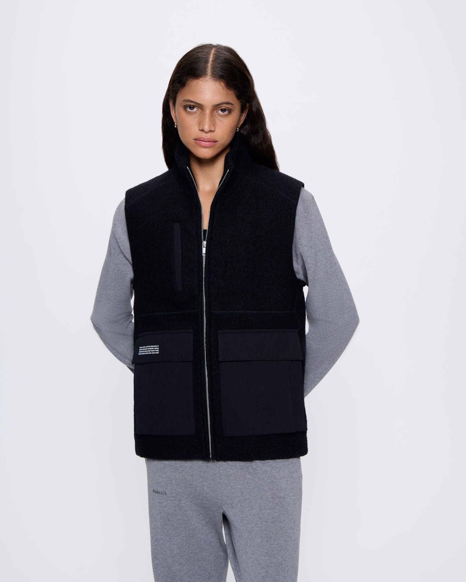 Women's DNA Utility Wool Gilet - Black - 3