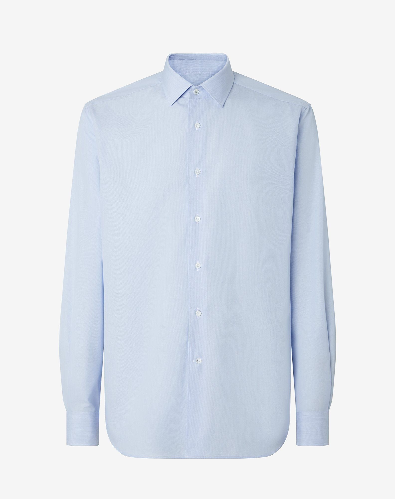 White/light blue striped cotton shirt - 1