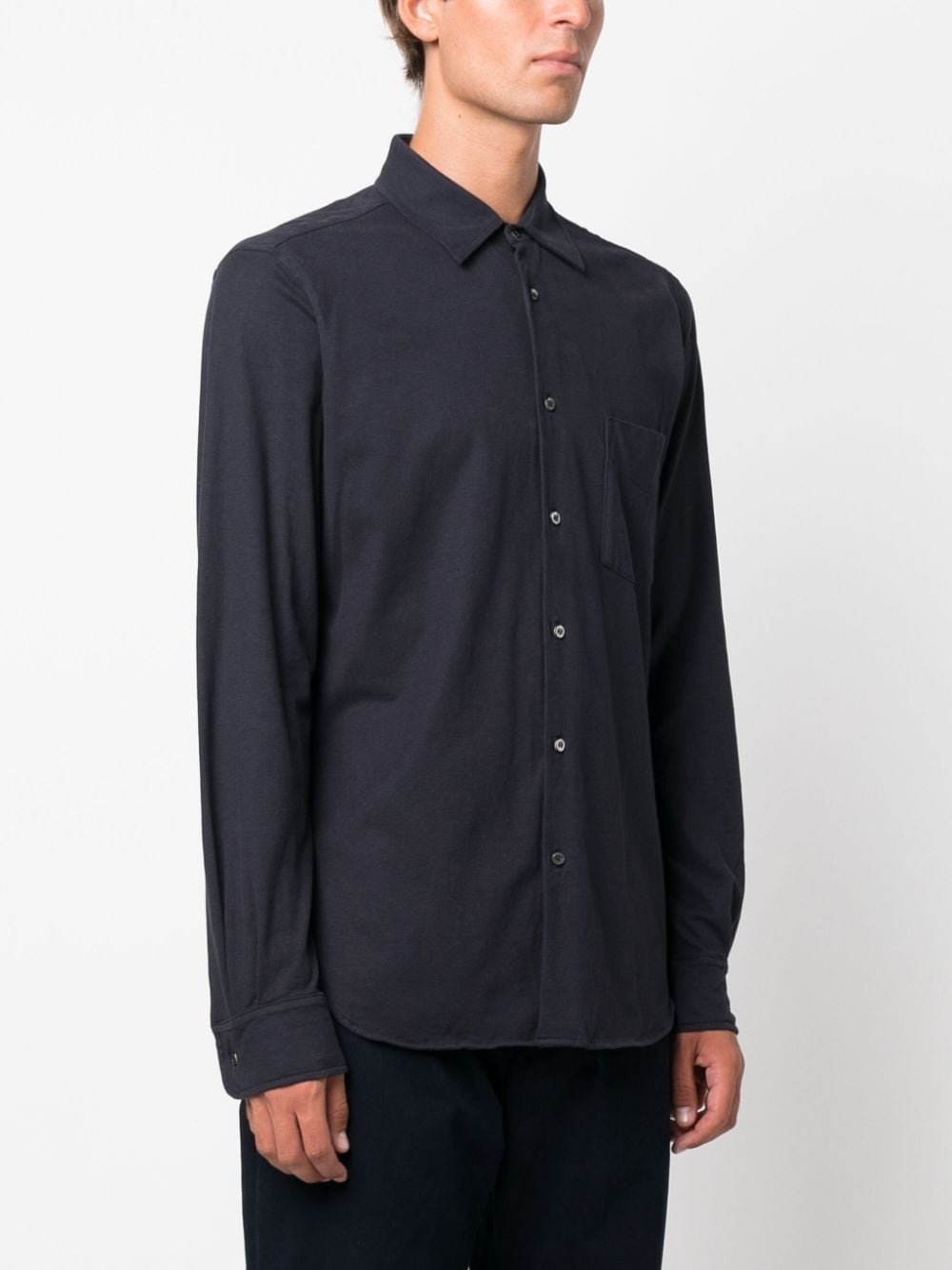 spread-collar cotton shirt - 3