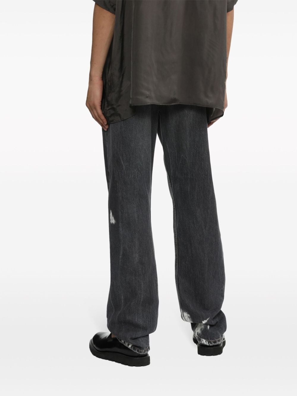 distressed straight-leg jeans - 4
