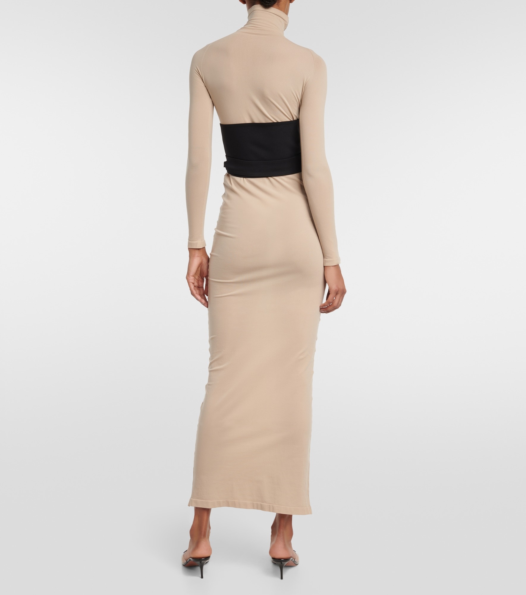 Turtleneck jersey maxi dress - 3