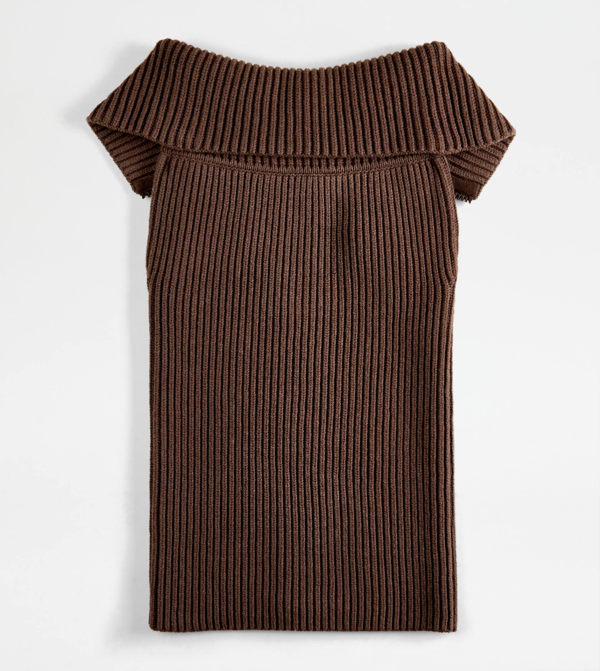 CASHMERE BLEND MIDI-SKIRT - BROWN - 8