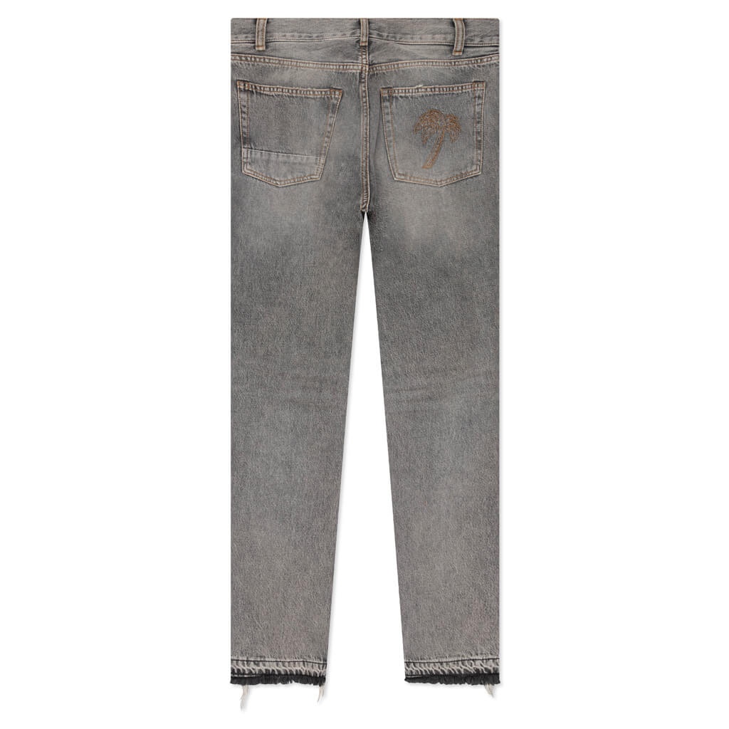 PALM ANGELS SLIM 5 POCKETS DENIM - LIGHT GREY - 2