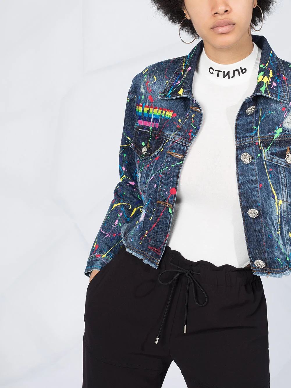 Look At Me skull denim jacket - 3