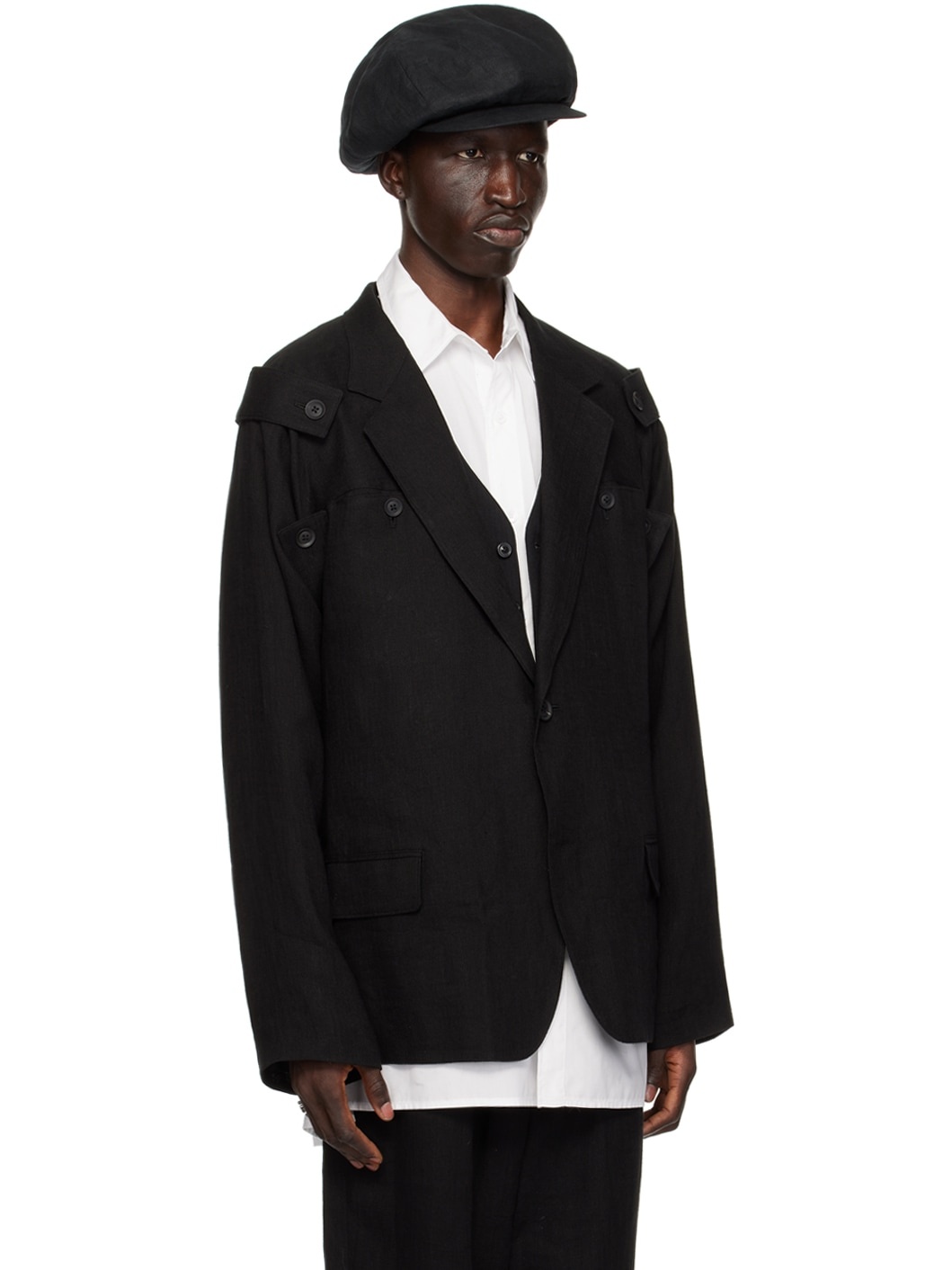 Black Epaulets Blazer - 4