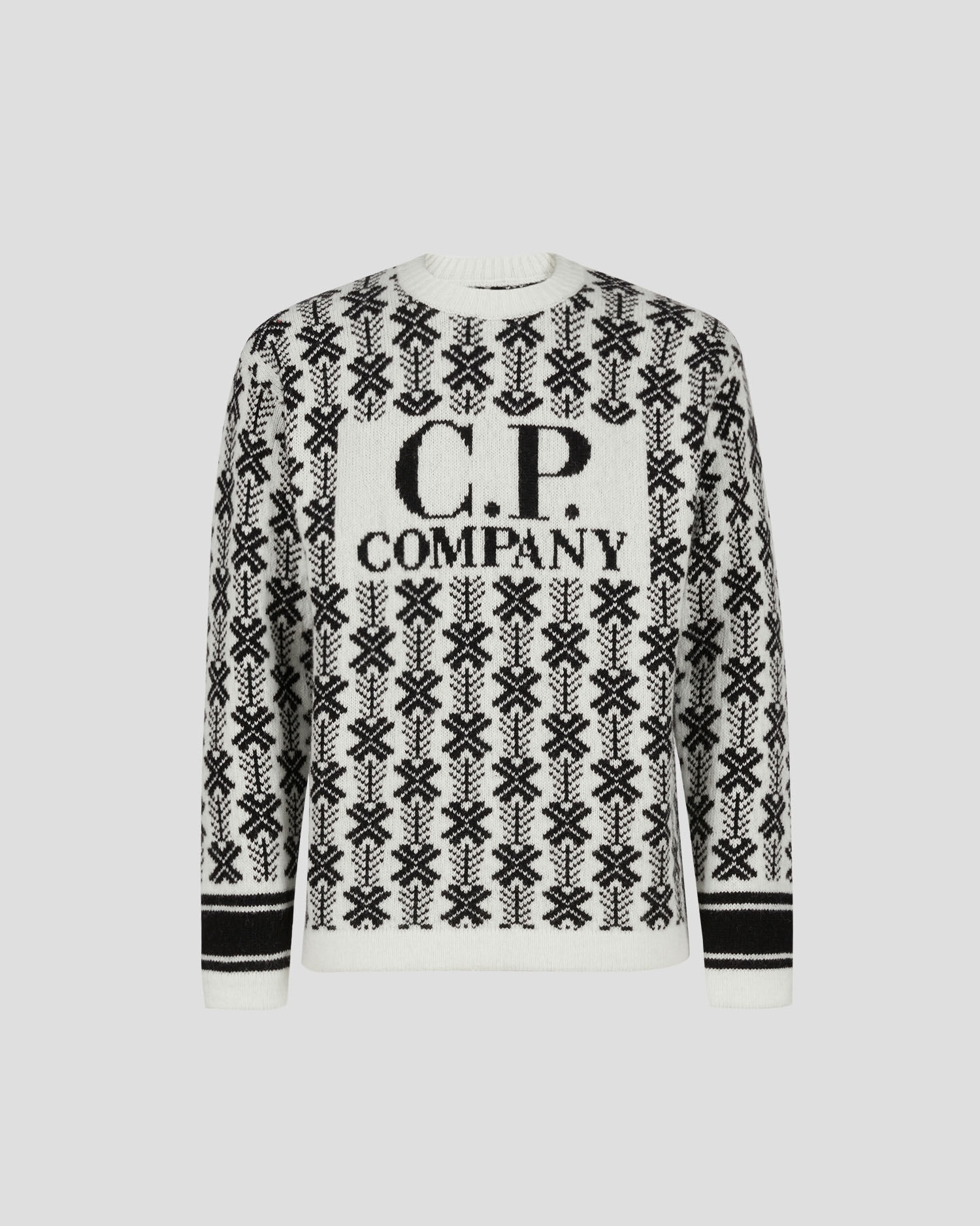 C.P. Company Wool Jacquard Logo Knit | REVERSIBLE