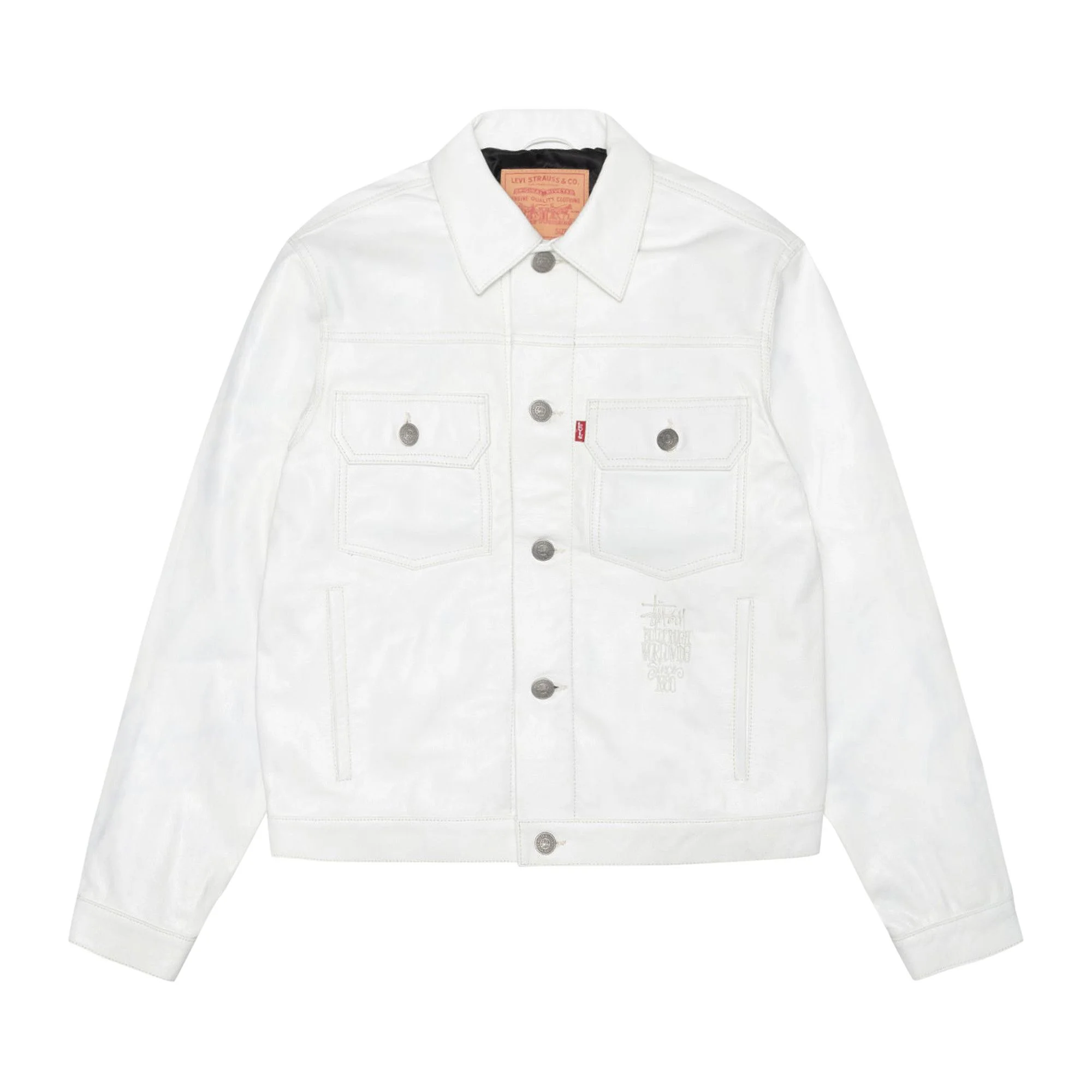 Stussy x Levi's Leather Trucker Jacket 'Tofu' - 1
