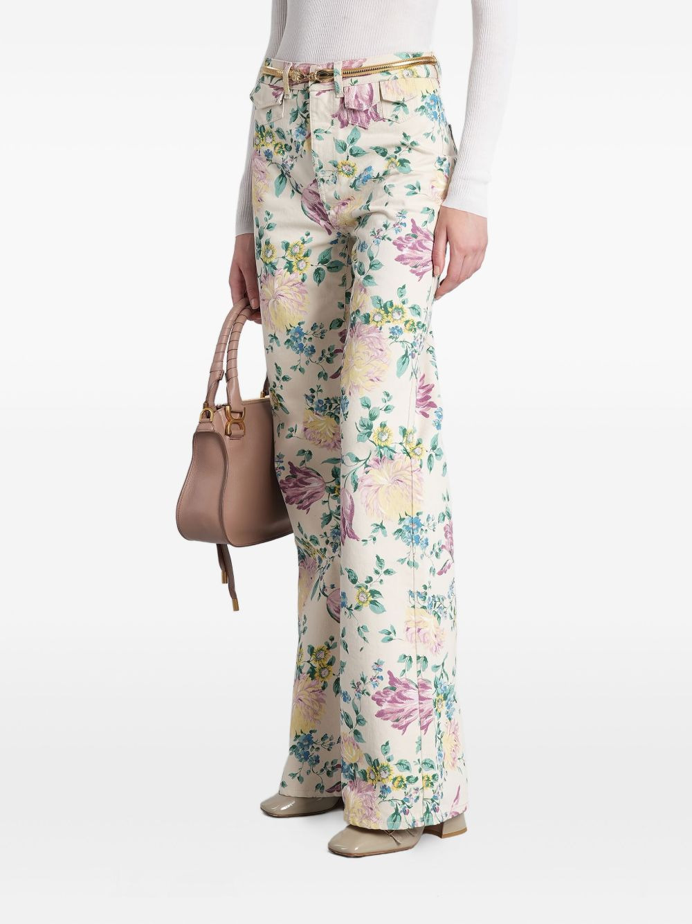 floral-print jeans - 3
