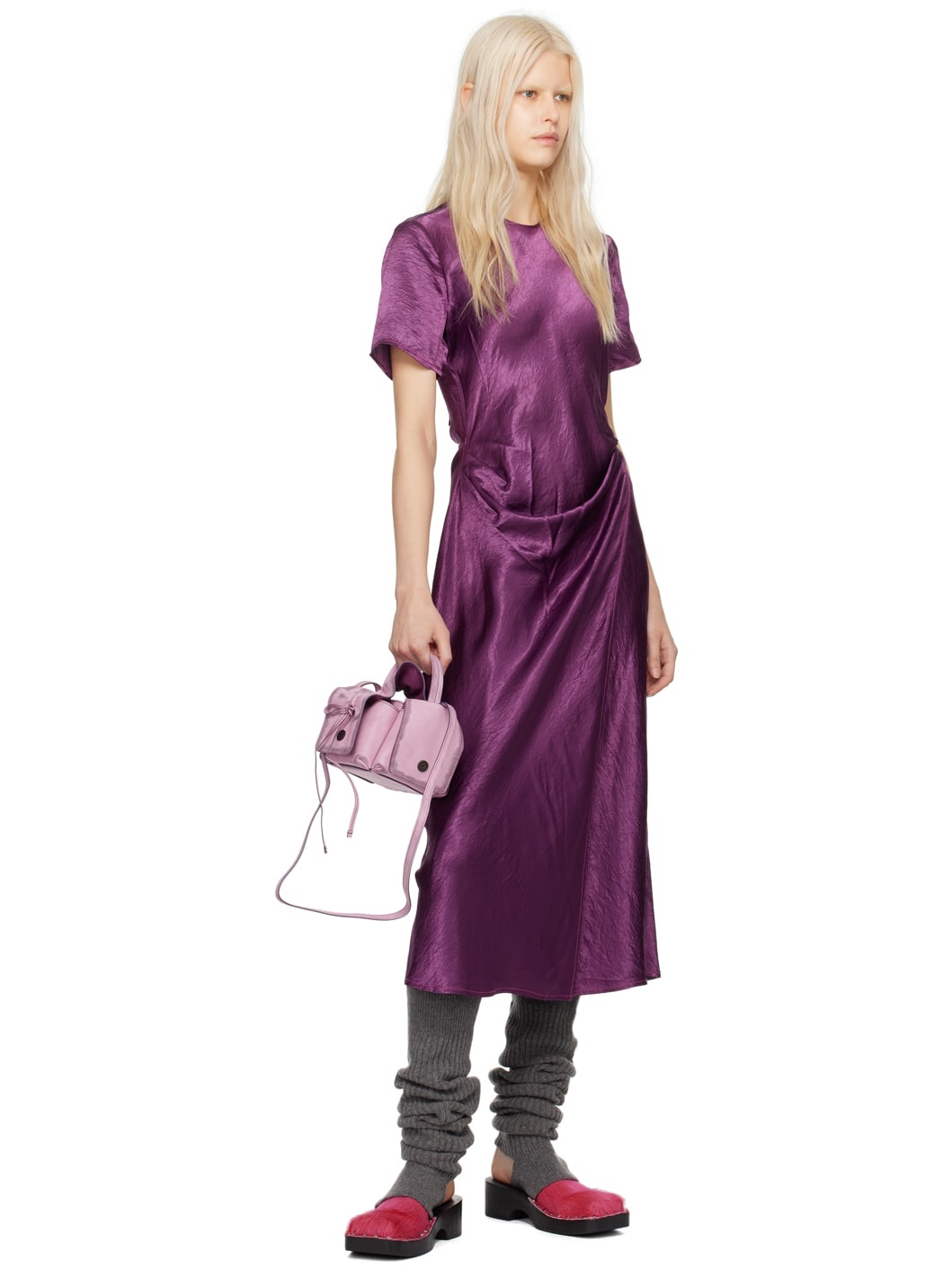 Purple Wrap Maxi Dress - 4