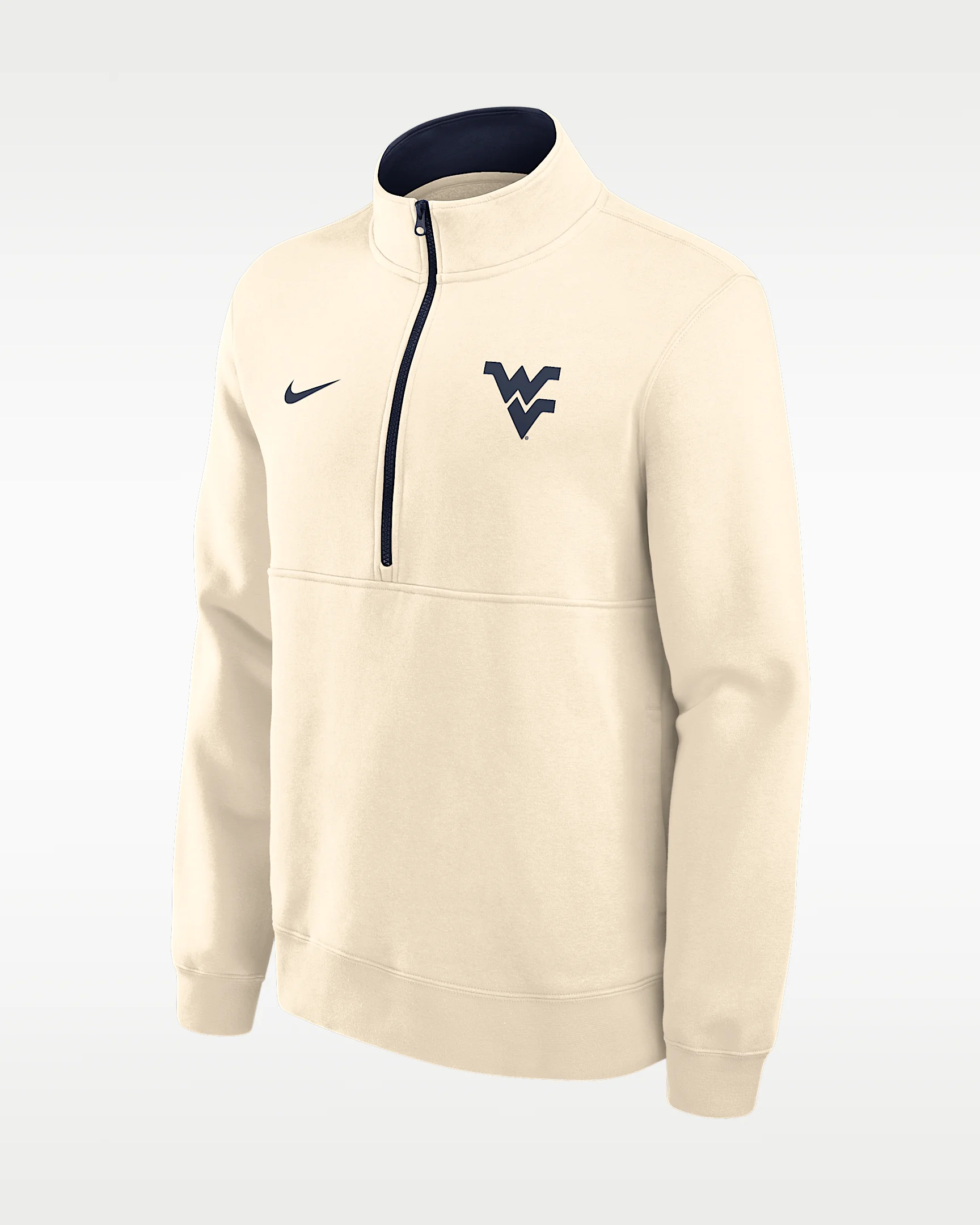 West Virginia Primetime Primary Logo Men's Nike College 1/2-Zip Crew - 1