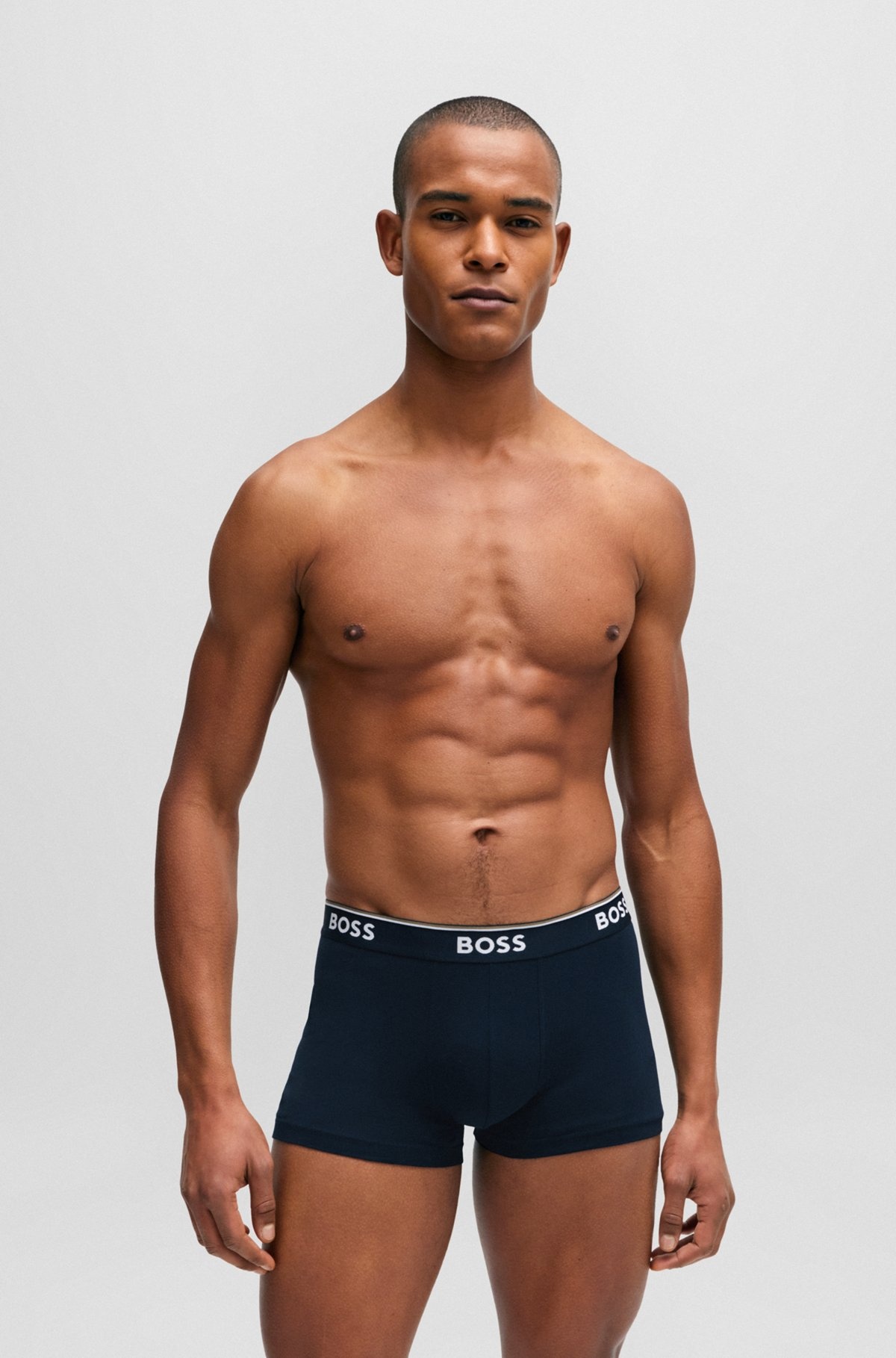 THREE-PACK OF STRETCH-COTTON TRUNKS WITH LOGO WAISTBANDS - 2