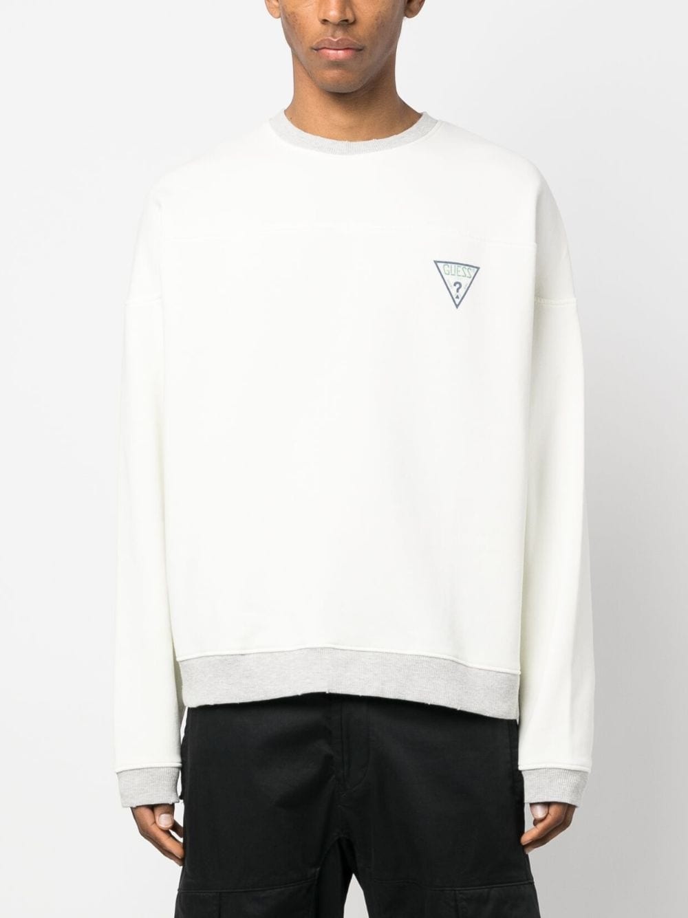 logo-print jersey sweatshirt - 3