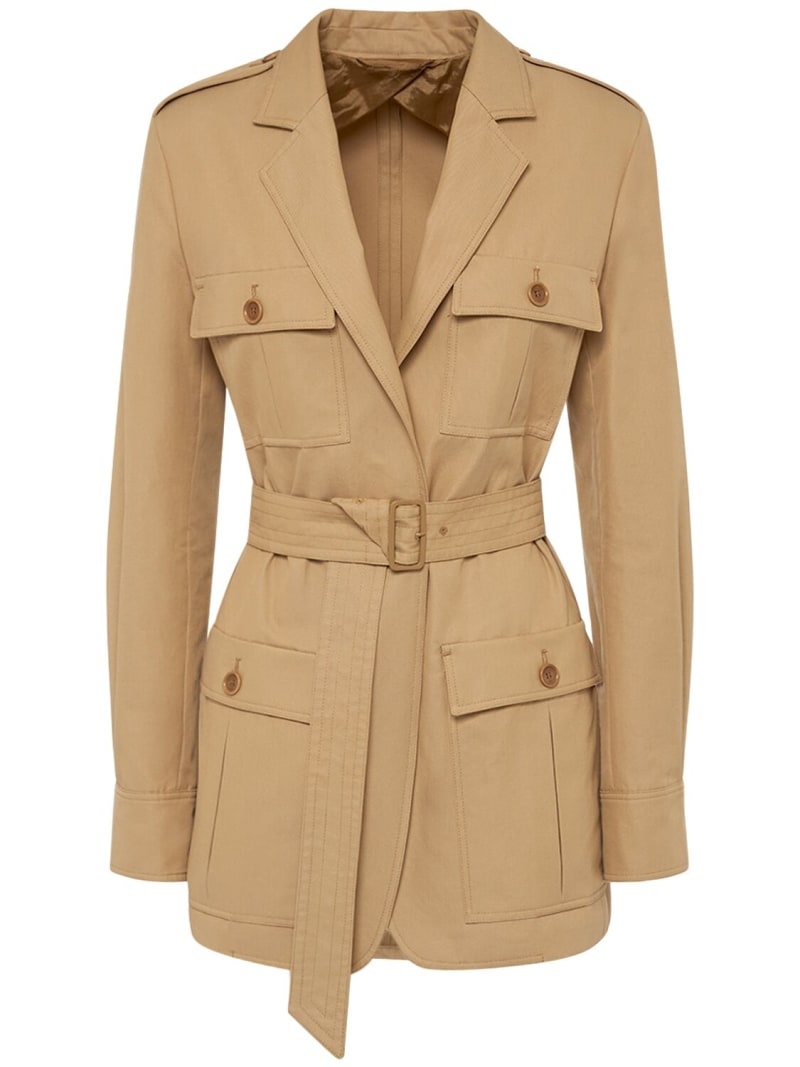Pacos belted canvas long jacket - 1
