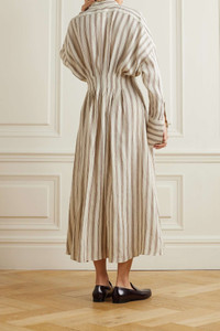 Max Mara Yole striped linen midi shirt dress | netaporter