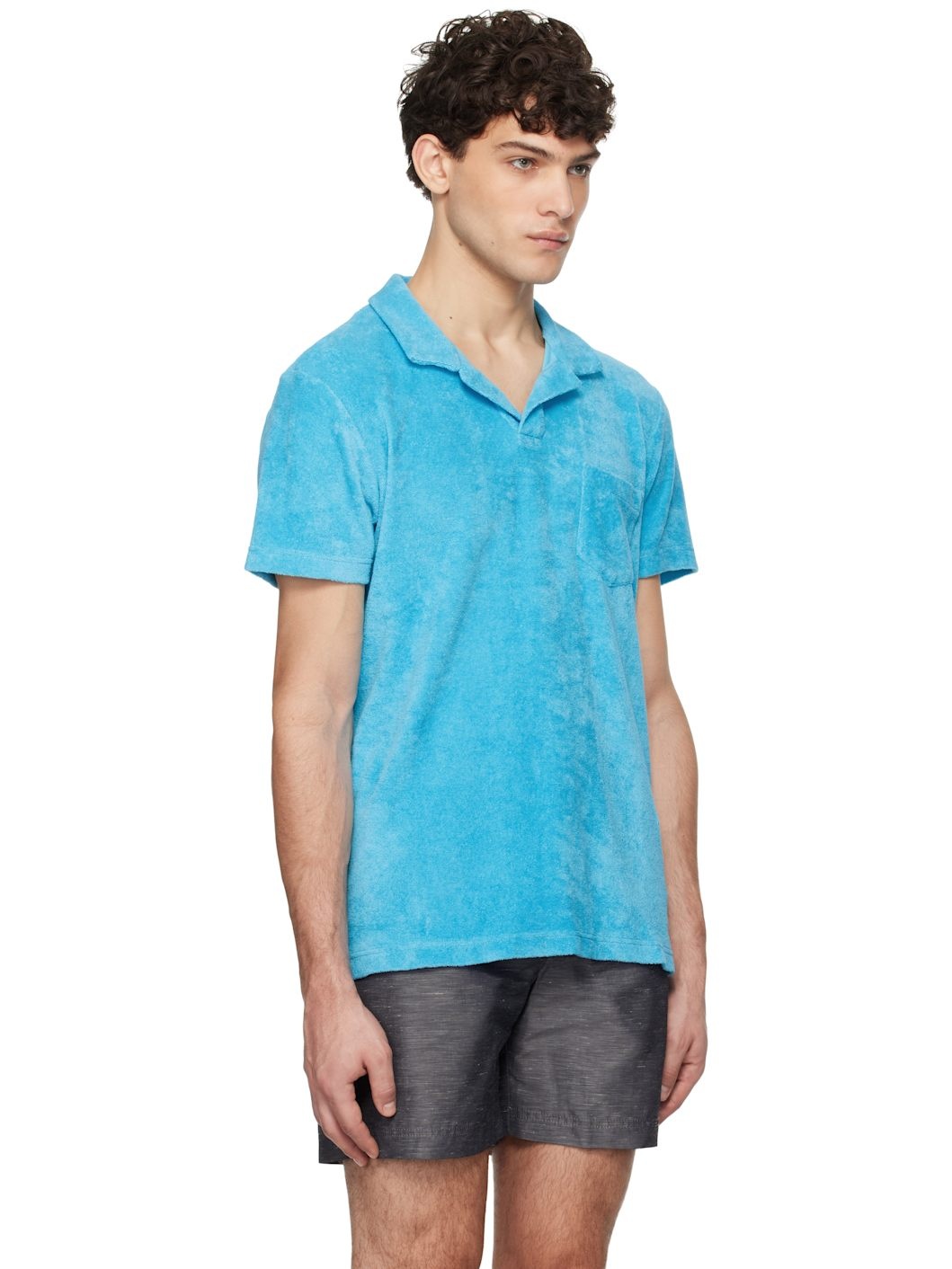 Blue Terry Towelling Polo - 2
