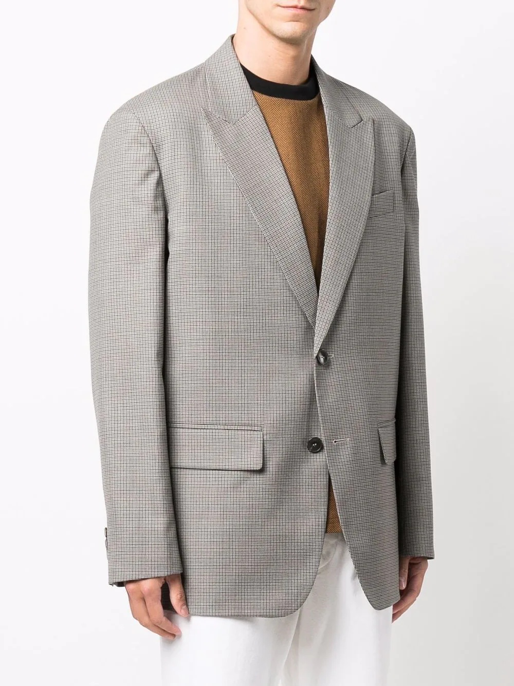 peak-lapel single-breasted blazer - 3